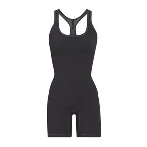 SKIMS Outdoor Mid Thigh Onesie in Soot, Size M
